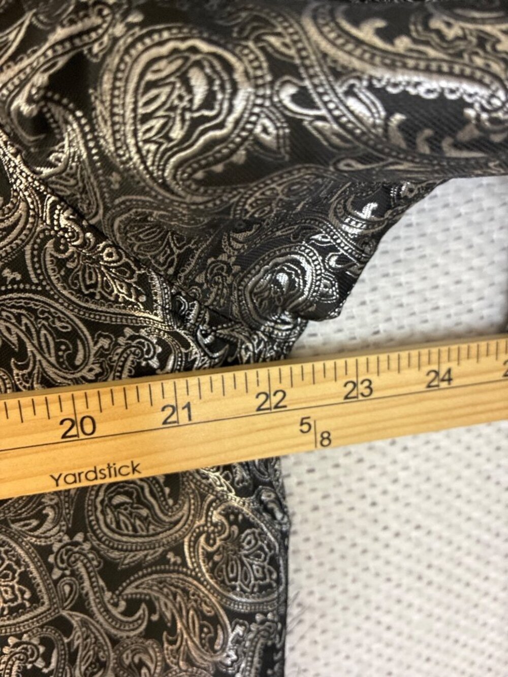 Your Ties Paisley Shirt Black Silver Satin Look Button Front Mens Large Prom - Picture 6 of 10